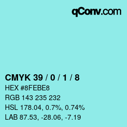 Color code: CMYK 39 / 0 / 1 / 8 | qconv.com