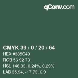 颜色代码: CMYK 39 / 0 / 20 / 64 | qconv.com