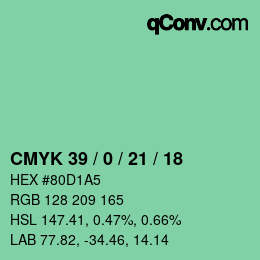 Color code: CMYK 39 / 0 / 21 / 18 | qconv.com