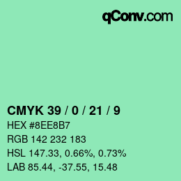 Color code: CMYK 39 / 0 / 21 / 9 | qconv.com