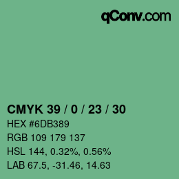 カラーコード: CMYK 39 / 0 / 23 / 30 | qconv.com