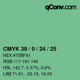 Color code: CMYK 39 / 0 / 24 / 25 | qconv.com