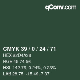 Color code: CMYK 39 / 0 / 24 / 71 | qconv.com