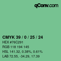 Color code: CMYK 39 / 0 / 25 / 24 | qconv.com