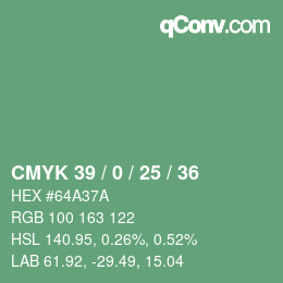 颜色代码: CMYK 39 / 0 / 25 / 36 | qconv.com