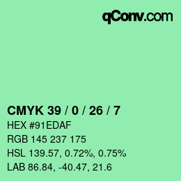 Color code: CMYK 39 / 0 / 26 / 7 | qconv.com