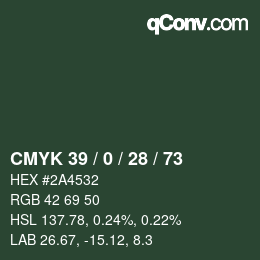 Color code: CMYK 39 / 0 / 28 / 73 | qconv.com