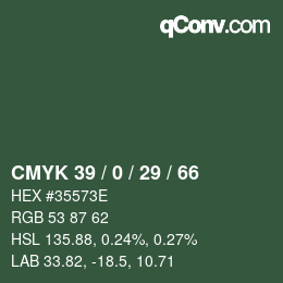 Farbcode: CMYK 39 / 0 / 29 / 66 | qconv.com