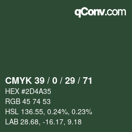 Color code: CMYK 39 / 0 / 29 / 71 | qconv.com