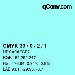 カラーコード: CMYK 39 / 0 / 2 / 1 | qconv.com
