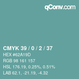 カラーコード: CMYK 39 / 0 / 2 / 37 | qconv.com
