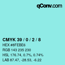 カラーコード: CMYK 39 / 0 / 2 / 8 | qconv.com