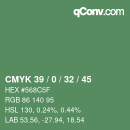 Código de color: CMYK 39 / 0 / 32 / 45 | qconv.com