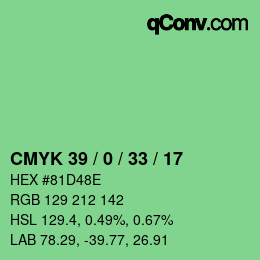 Código de color: CMYK 39 / 0 / 33 / 17 | qconv.com