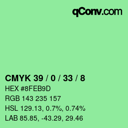 Color code: CMYK 39 / 0 / 33 / 8 | qconv.com