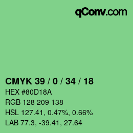 颜色代码: CMYK 39 / 0 / 34 / 18 | qconv.com