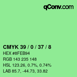 Color code: CMYK 39 / 0 / 37 / 8 | qconv.com