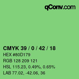 Color code: CMYK 39 / 0 / 42 / 18 | qconv.com