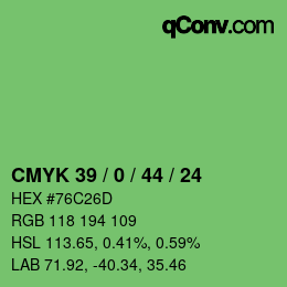 颜色代码: CMYK 39 / 0 / 44 / 24 | qconv.com