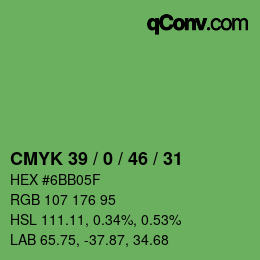 Code couleur: CMYK 39 / 0 / 46 / 31 | qconv.com