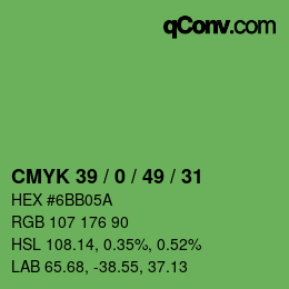 Farbcode: CMYK 39 / 0 / 49 / 31 | qconv.com