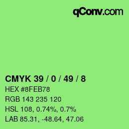 Color code: CMYK 39 / 0 / 49 / 8 | qconv.com