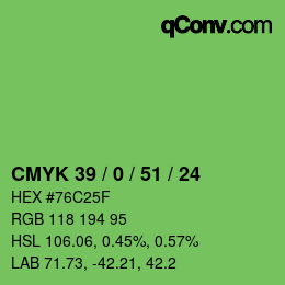 Farbcode: CMYK 39 / 0 / 51 / 24 | qconv.com