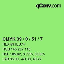 Color code: CMYK 39 / 0 / 51 / 7 | qconv.com