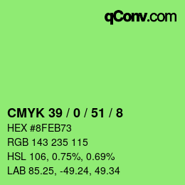 Color code: CMYK 39 / 0 / 51 / 8 | qconv.com