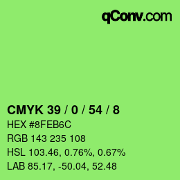 Color code: CMYK 39 / 0 / 54 / 8 | qconv.com