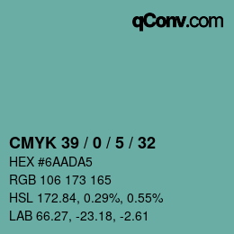 Color code: CMYK 39 / 0 / 5 / 32 | qconv.com