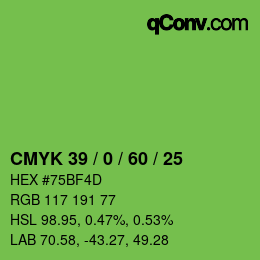 Color code: CMYK 39 / 0 / 60 / 25 | qconv.com