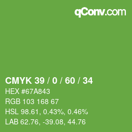 Color code: CMYK 39 / 0 / 60 / 34 | qconv.com