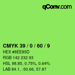 Color code: CMYK 39 / 0 / 60 / 9 | qconv.com