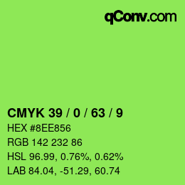 颜色代码: CMYK 39 / 0 / 63 / 9 | qconv.com