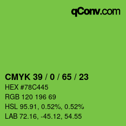 Código de color: CMYK 39 / 0 / 65 / 23 | qconv.com