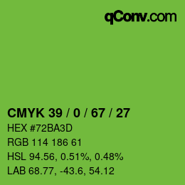 颜色代码: CMYK 39 / 0 / 67 / 27 | qconv.com