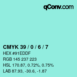 Color code: CMYK 39 / 0 / 6 / 7 | qconv.com