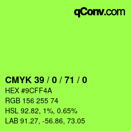 Color code: CMYK 39 / 0 / 71 / 0 | qconv.com