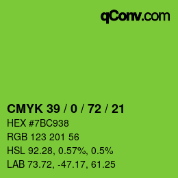 Color code: CMYK 39 / 0 / 72 / 21 | qconv.com