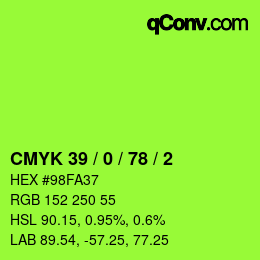 Farbcode: CMYK 39 / 0 / 78 / 2 | qconv.com