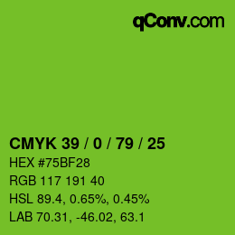 Color code: CMYK 39 / 0 / 79 / 25 | qconv.com