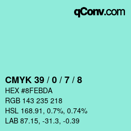 カラーコード: CMYK 39 / 0 / 7 / 8 | qconv.com