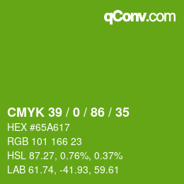 Color code: CMYK 39 / 0 / 86 / 35 | qconv.com