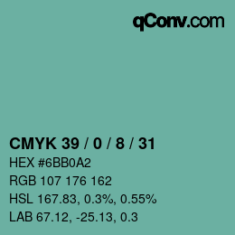 Color code: CMYK 39 / 0 / 8 / 31 | qconv.com