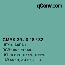 Color code: CMYK 39 / 0 / 8 / 32 | qconv.com