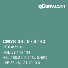 Color code: CMYK 39 / 0 / 8 / 43 | qconv.com