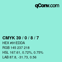 Color code: CMYK 39 / 0 / 8 / 7 | qconv.com