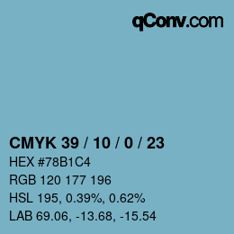 Color code: CMYK 39 / 10 / 0 / 23 | qconv.com