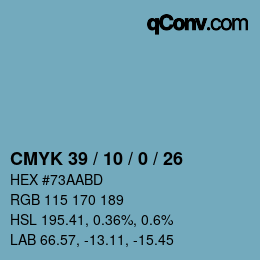 カラーコード: CMYK 39 / 10 / 0 / 26 | qconv.com